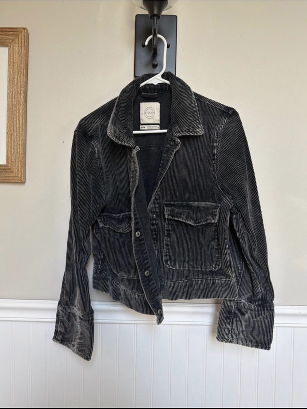 Casual Black Corduroy Jean Jacket - Unknown Brand